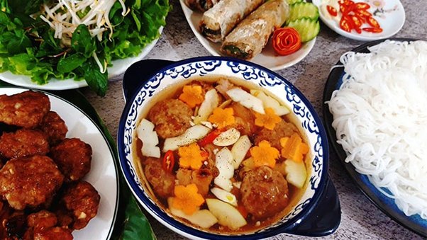 Bun cha- street food near Hoan Kiem